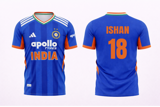 JerseyJunction Customized Replica Ishan Kishan India T20 2026 Cricket Jersey