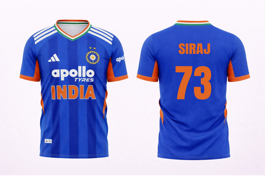 JerseyJunction Customized Replica Mohammed Siraj India T20 2026 Cricket Jersey