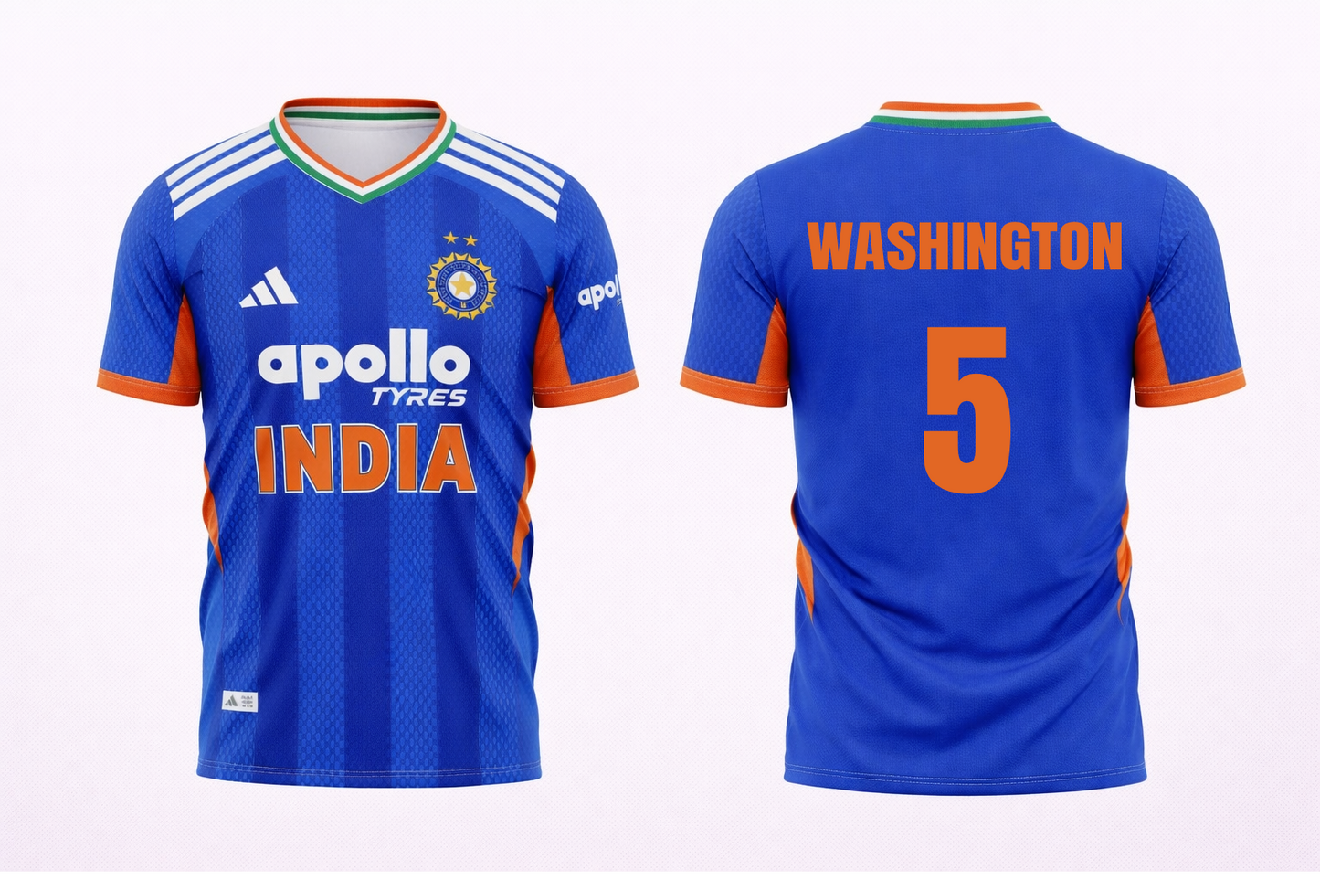 JerseyJunction Customized Replica Washington Sundar India T20 2026 Cricket Jersey