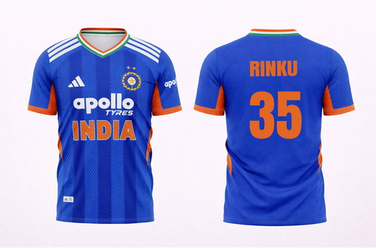 JerseyJunction Customized Replica Rinku Singh India T20 2026 Cricket Jersey