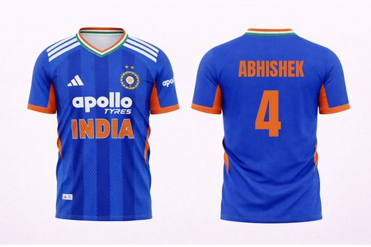JerseyJunction Customized Replica Abhishek Sharma India T20 2026 Cricket Jersey