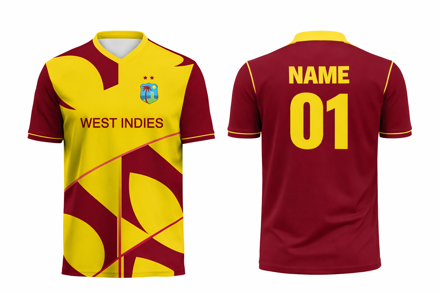 JerseyJunction  West Indies T20 World Cup 2021 Half Sleeves Cricket Fan Jersey
