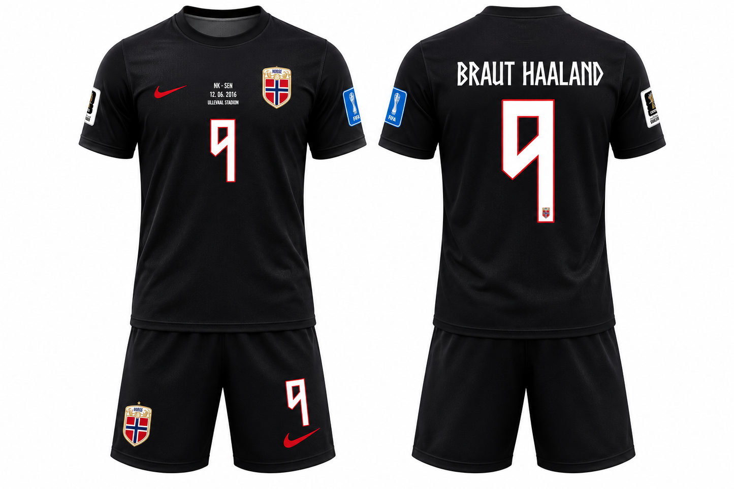 Norway away jersey with white shorts customizable