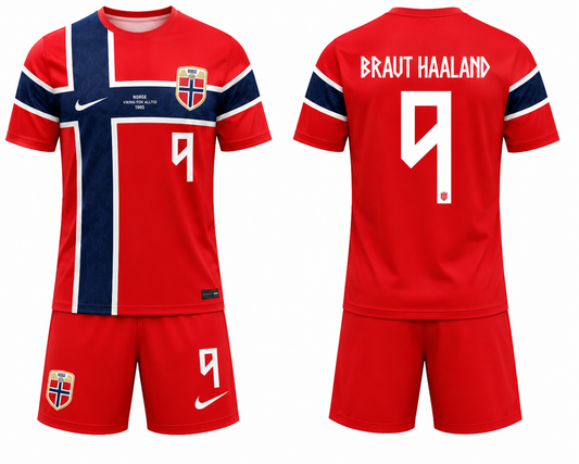 Norway home jersey with red shorts customizable (Copy)