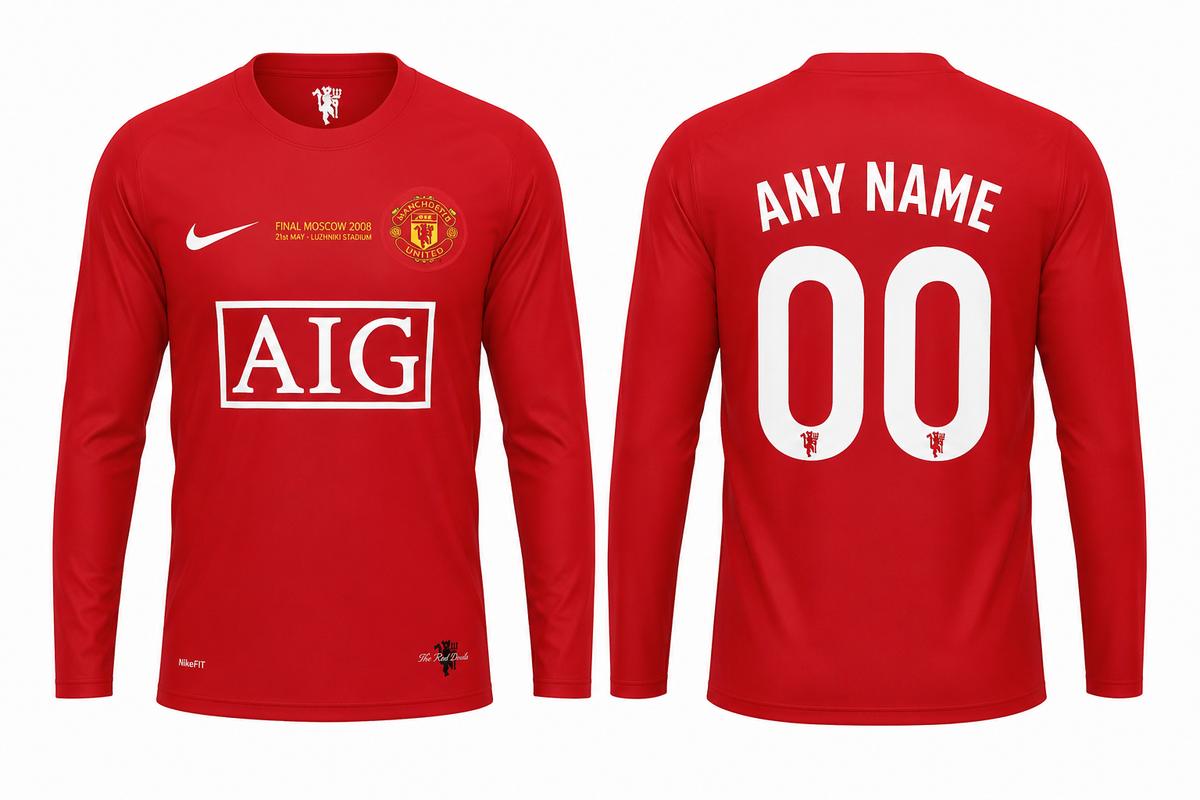 JerseyJunction Manchester United 2008 Retro Jersey Full Sleeves