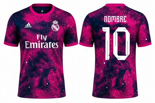 Jerseyjunction Real Madrid Galaxy Pink Football Jersey | Customized Name & Number
