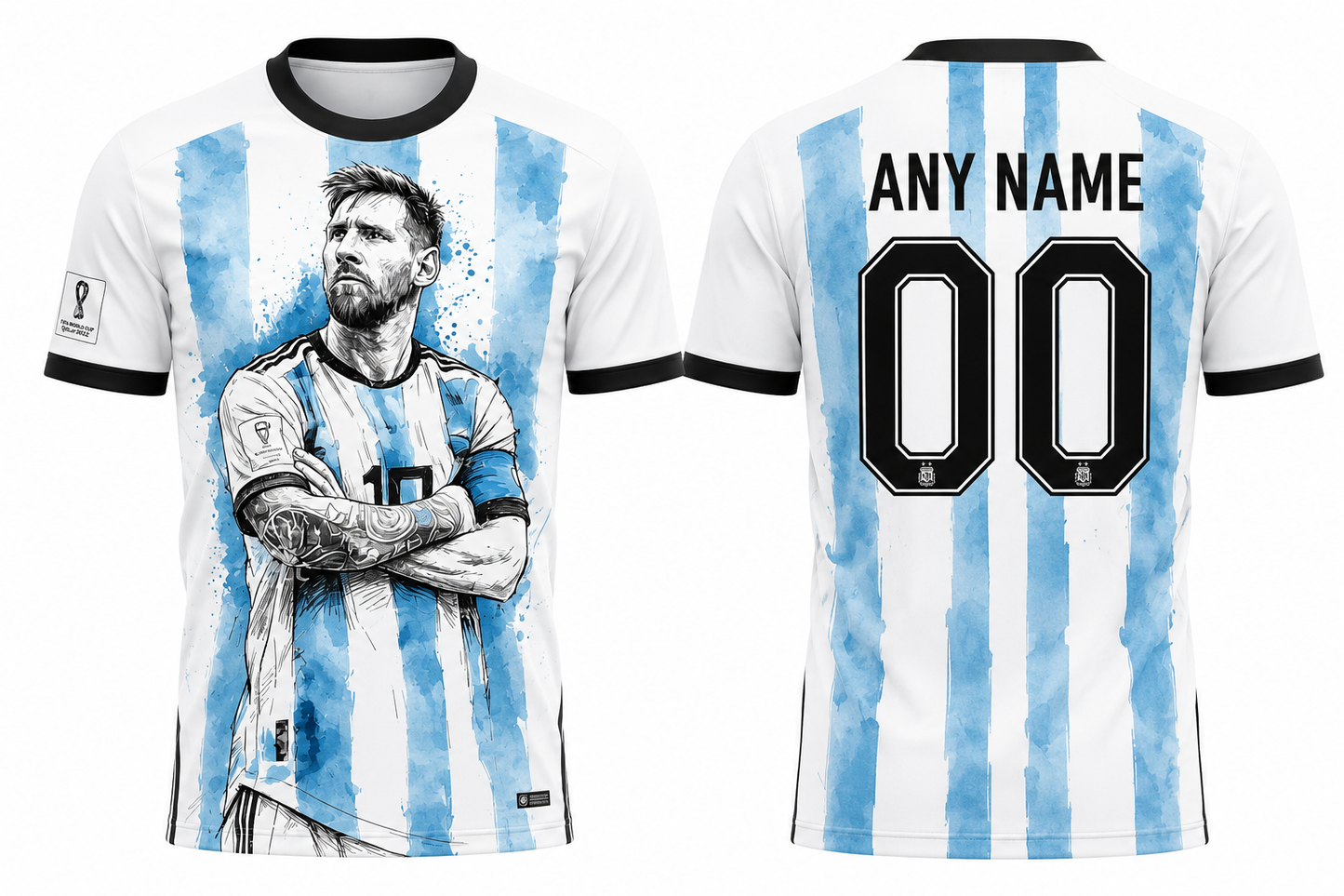 Jersey Junction Argentina Watercolor Legend Edition Football Jersey | Custom Name & Number Soccer Jersey