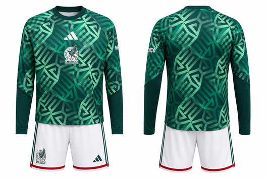 JerseyJuntion Mexico 26 Home Pre Match Jersey with shorts