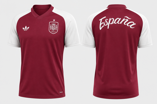 JerseyJunction Spain Training T-Shirt Pre Match Away World Cup 2026 - Collegiate Burgundy