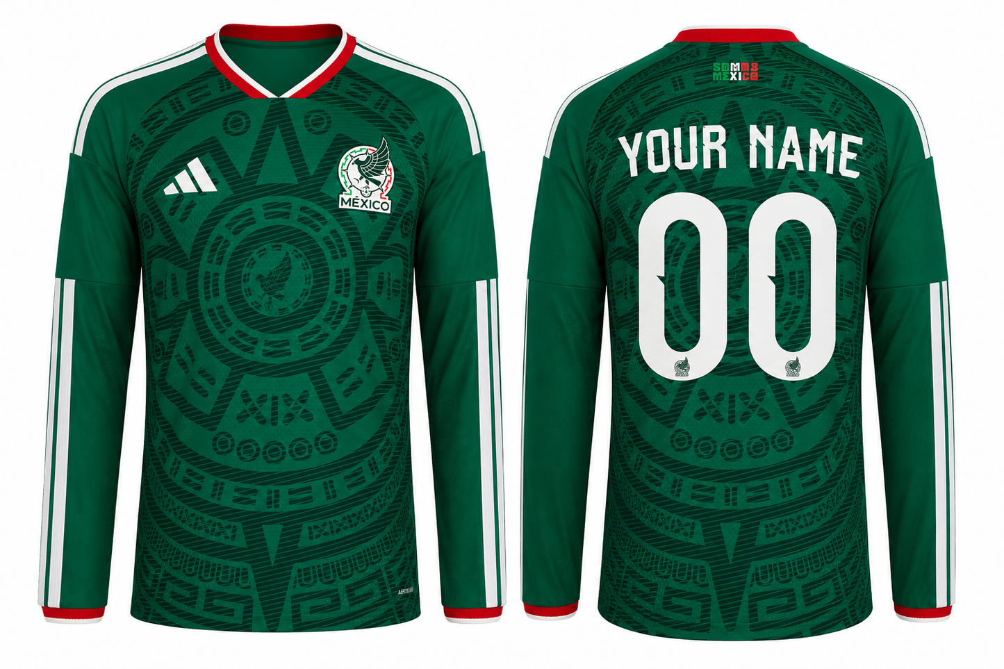 Jersey Junction  Mexico 2026 Men's Long Sleeve Home Authentic Match Jersey