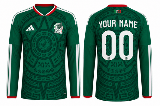 Jersey Junction  Mexico 2026 Men's Long Sleeve Home Authentic Match Jersey