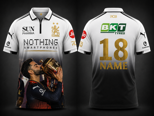 JerseyJunction Customized RCB  latest 2026 jersey Half Sleeves white black