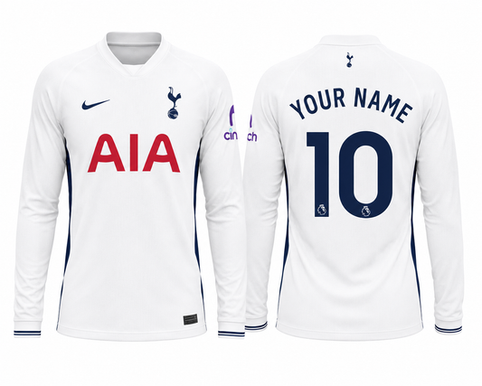 Jersey Junction Tottenham 26-27 Home Kit full sleeves print your name number