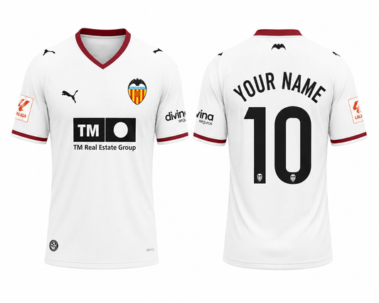 JerseyJunction Valencia 26-27 Home Kit  print your name number