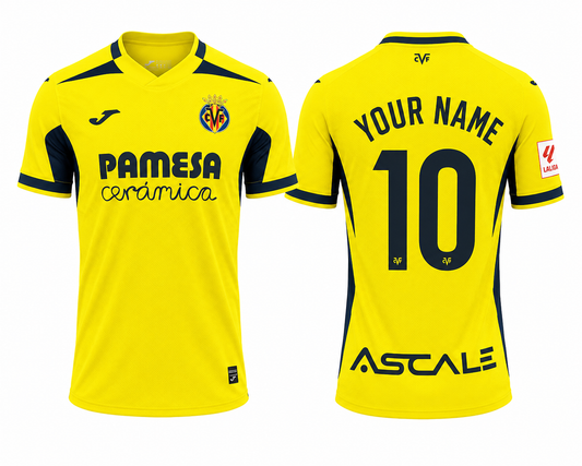 JerseyJunction Villarreal 26-27 Home Kit   print your name number