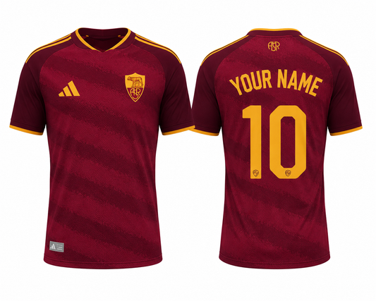 JerseyJunction AS Roma 26-27 Home Kit print your name number