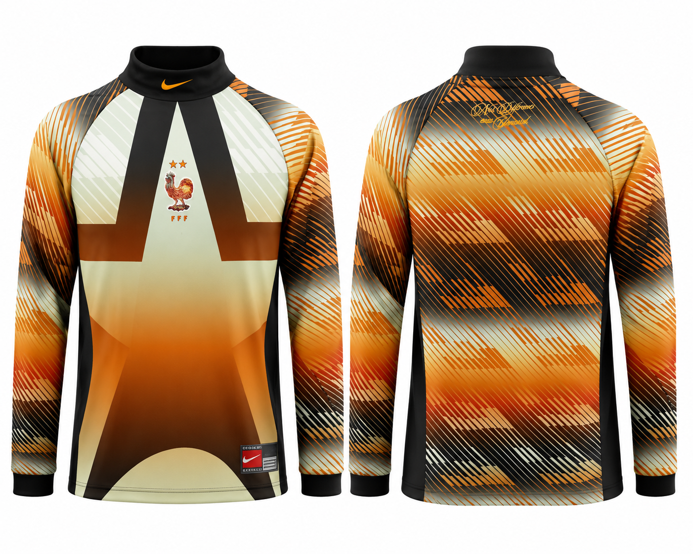 JerseyJunction France Full Sleeve Goalkeeper Jersey 2026 – Orange Camo Edition | Custom Name & Number