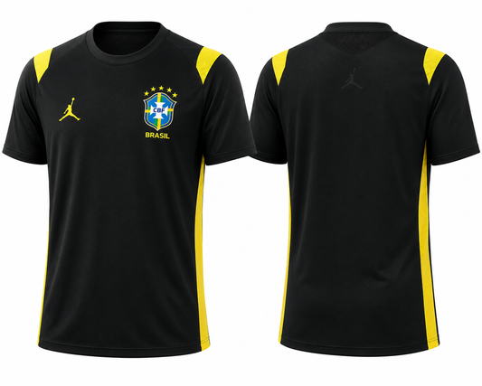 JerseyJunction Brazil Black Training Jersey 2026 – Custom Name & Number