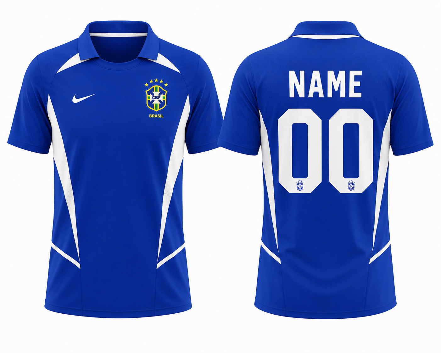Jerseyjunction Brazil Blue Retro Football Jersey | Custom Name & Number Soccer Jersey