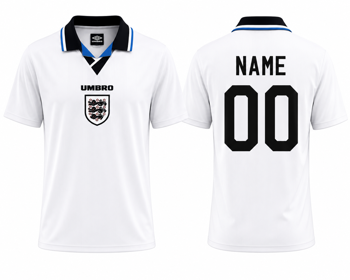 Jerseyjunction England Retro Home Football Jersey | Custom Name & Number Soccer Jersey