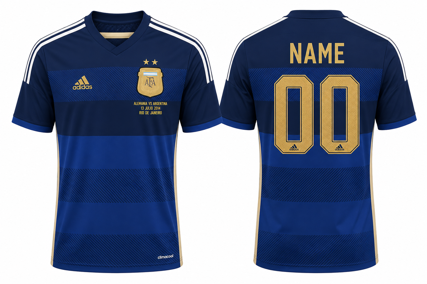 Jerseyjunction Argentina 2014 World Cup Final Away Retro Football Jersey | Custom Name & Number Soccer Jersey