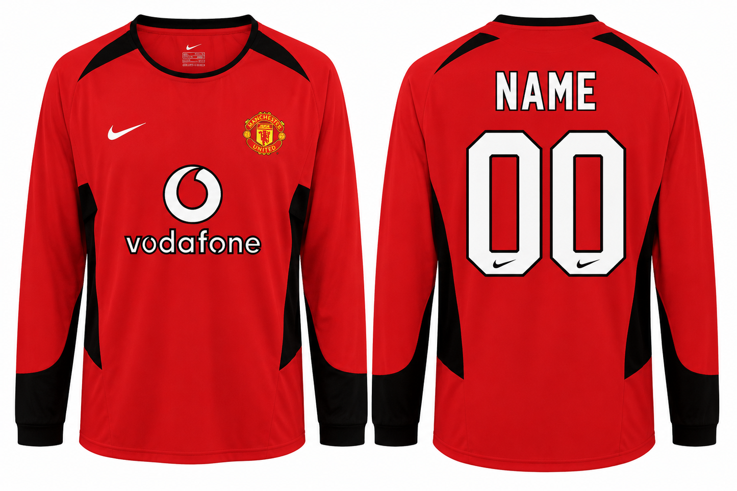 Jerseyjunction Manchester United 2002-04 Home Retro Jersey FULL SLEEVE | Custom Name & Number