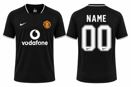 Jerseyjunction Manchester United 2003-04 Away Black Retro Jersey| Custom Name & Number