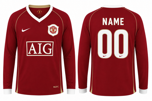 Jerseyjunction Manchester United 2006/07 Home Retro Jersey FULL SLEEVE | Custom Name & Number