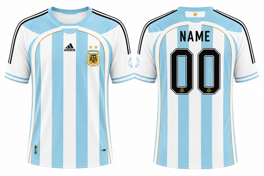 Jerseyjunction Argentina 2006 Home Retro Jersey| Custom Name & Number