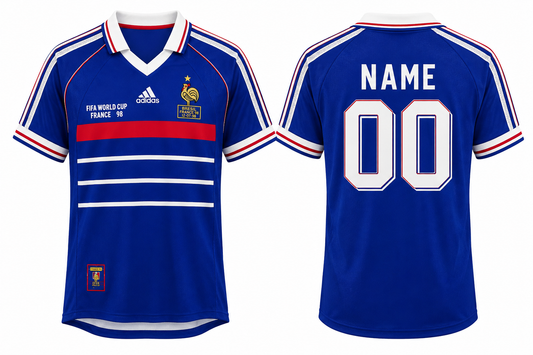 Jerseyjunction France 1998 World Cup Home Retro Jersey| Custom Name & Number