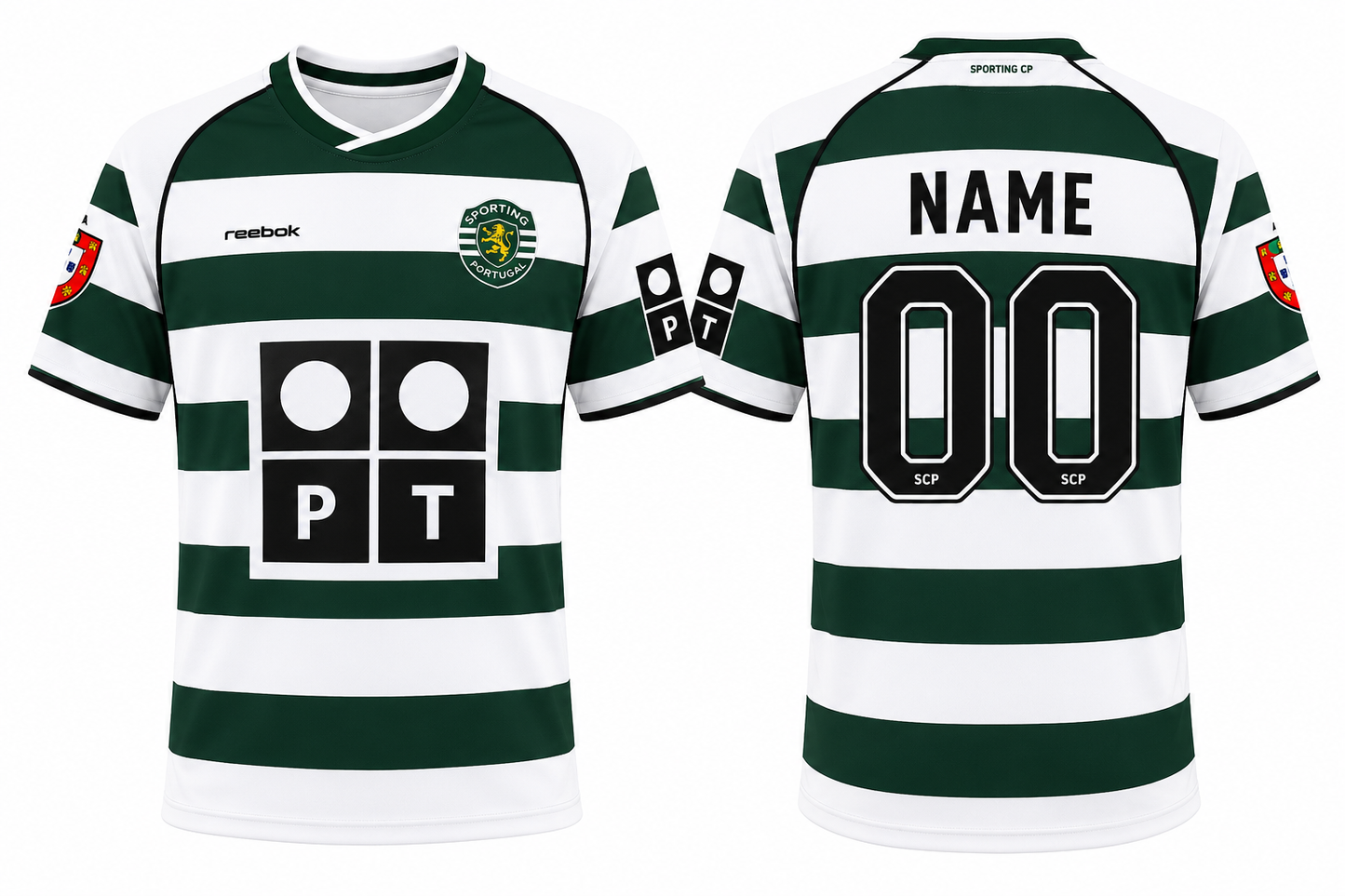 Jerseyjunction Sporting CP 2001-03 Home Retro Jersey| Custom Name & Number