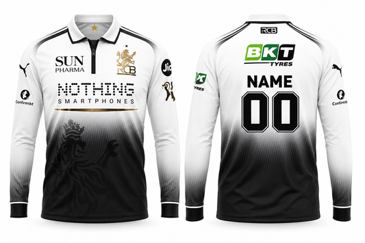 JerseyJunction Customized RCB Jersey full sleeves Concept black white
