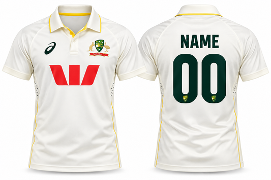 Jerseyjunction Australia cricket fan test 2025/26 jersey - Print your name number