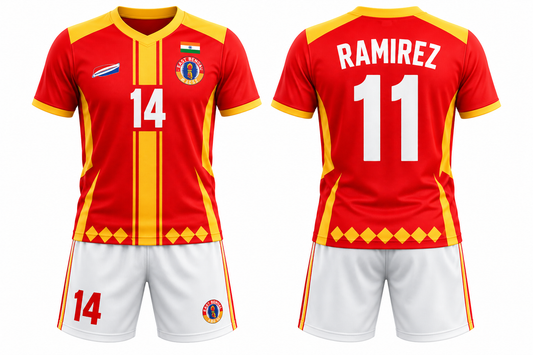 East bengal jersey with shorts latest