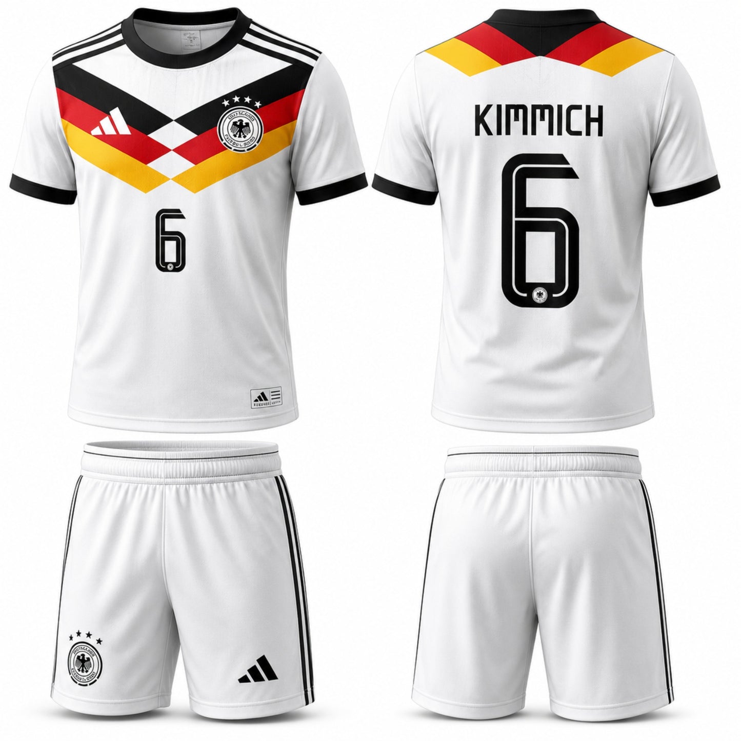 Germany White Custom Football Jersey & Shorts Set – Personalized Name & Number Soccer Kit