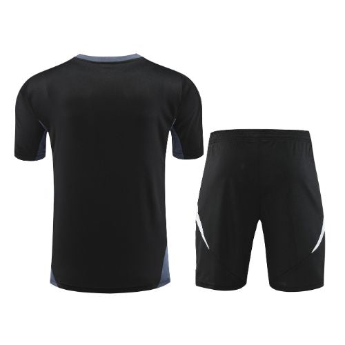 Manchester United Grey Black Training Jersey with Shorts