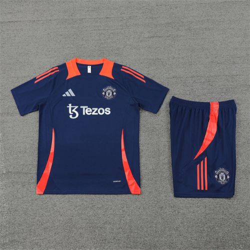 Manchester United Blue Orange Training Jersey with Shorts