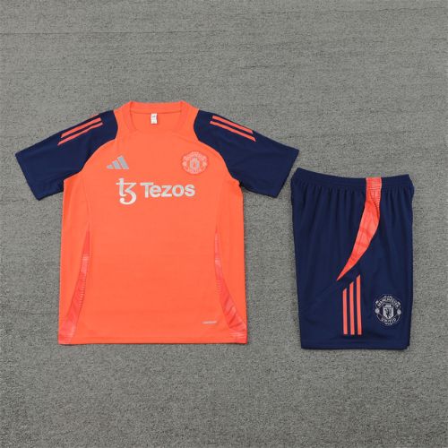 Manchester United Orange Blue Training Jersey with Shorts