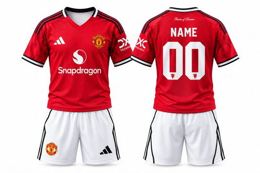 Manchester United Home Kit with shorts 2025/26