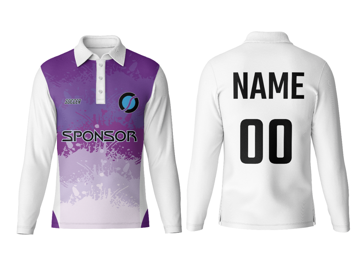 Customized Polo Neck Full Sleeve Jersey with Company Logo