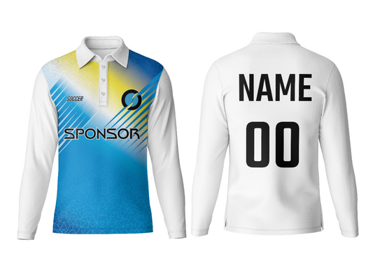 Custom-Fit Polo Neck Long Sleeve Jersey Top