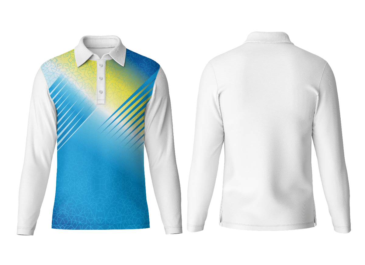 Custom-Fit Polo Neck Long Sleeve Jersey Top