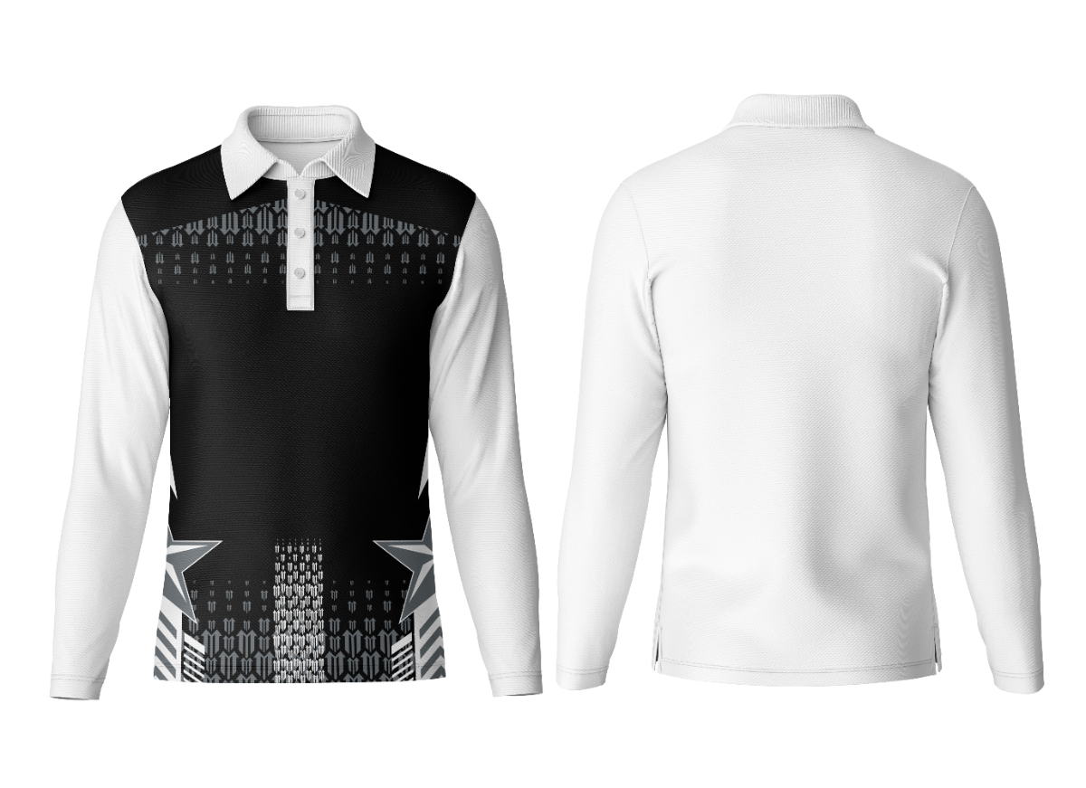 Breathable Custom Polo Collar Long Sleeve Jersey