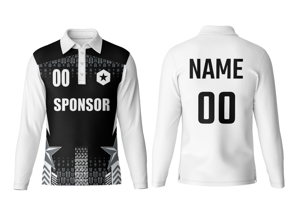 Breathable Custom Polo Collar Long Sleeve Jersey