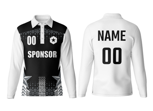 Breathable Custom Polo Collar Long Sleeve Jersey
