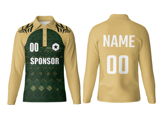 Stylish Polo Neck Full Sleeve Custom Jersey Top