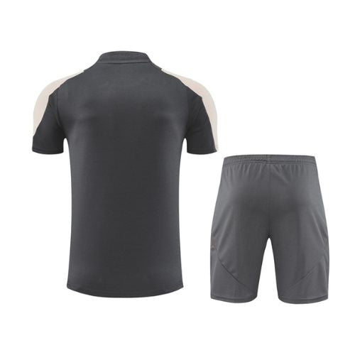 Real Madrid Grey Beige Training Jersey with Shorts