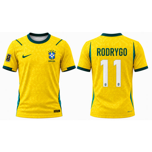 Brazil Home Football Jersey | Rodrygo 11 | Premium Fan Jersey