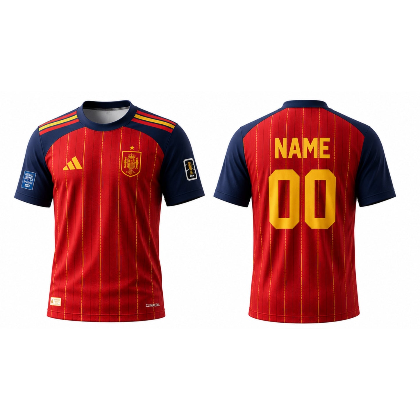 Spain Football Jersey 2026 Inspired | Custom Name & Number | Premium Fan Edition