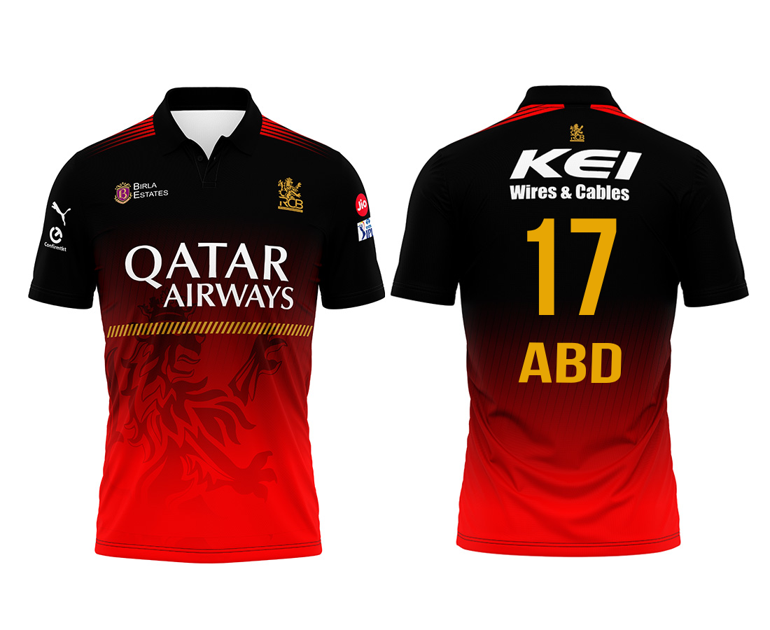 JerseyJunction Customized RCB Polo Neck AB DE VILLIERS  jersey
